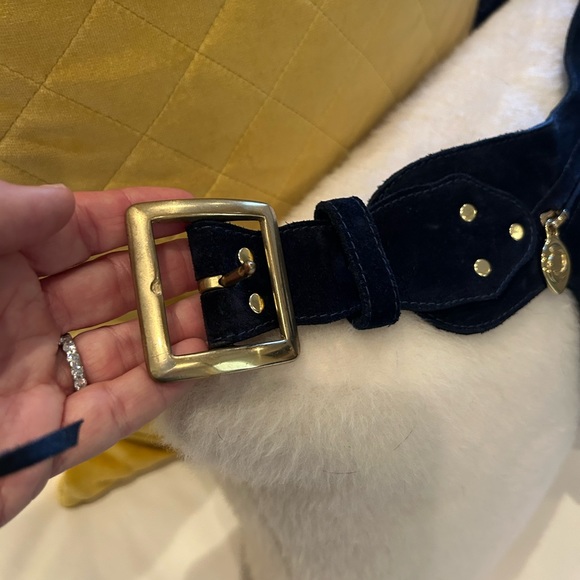 Calleen Cordero Gavranita Belt Bag in navy blue suede - Picture 8 of 10